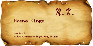 Mrena Kinga névjegykártya